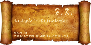 Hattyár Krisztofer névjegykártya